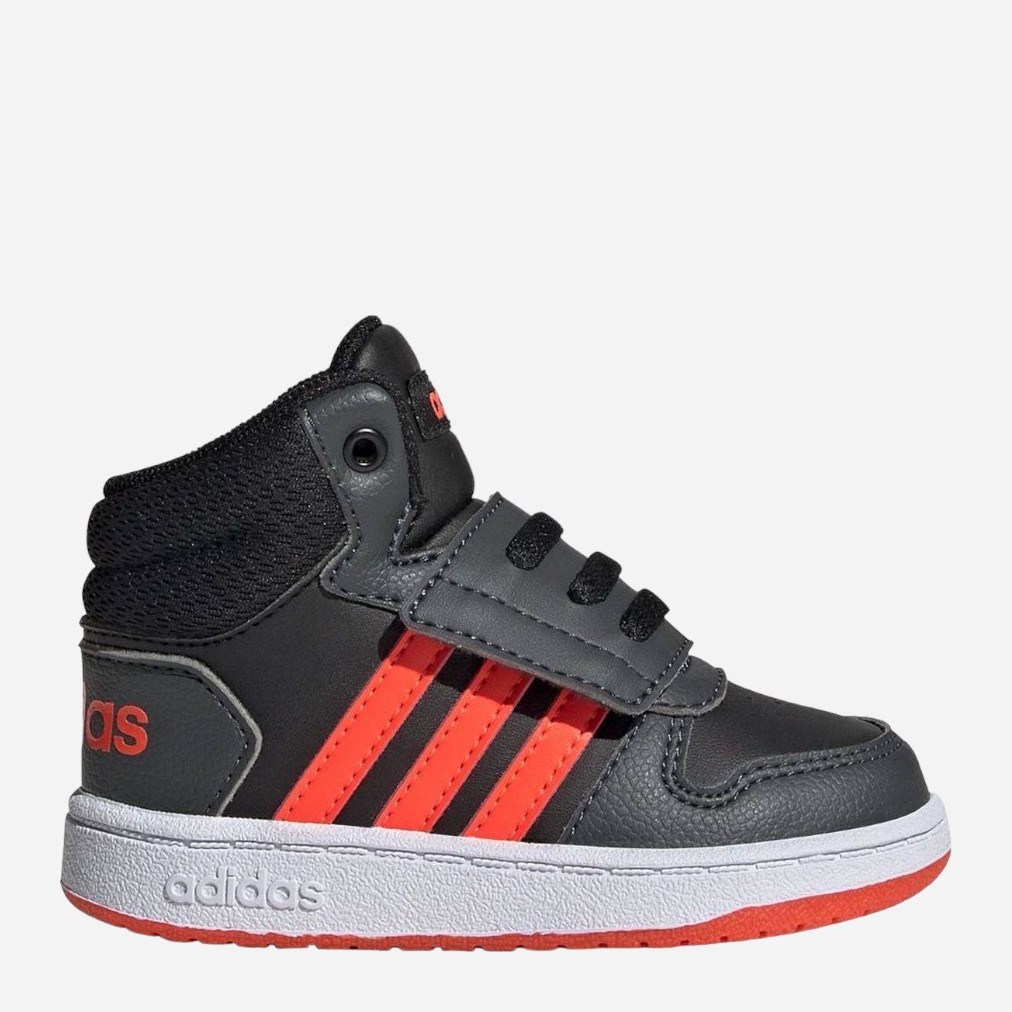 Акція на Дитячі високі кросівки для хлопчика adidas Hoops Mid 2.0 I GZ7780 22 Чорні від Rozetka