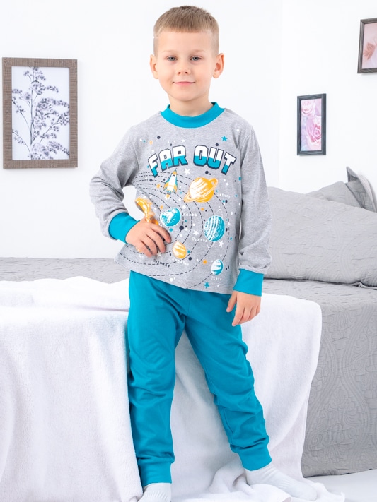 Акція на Дитяча піжама для хлопчика Носи своє 6076-001-33-6 110 см Галактика (сіра) (p-13298-148013) від Rozetka