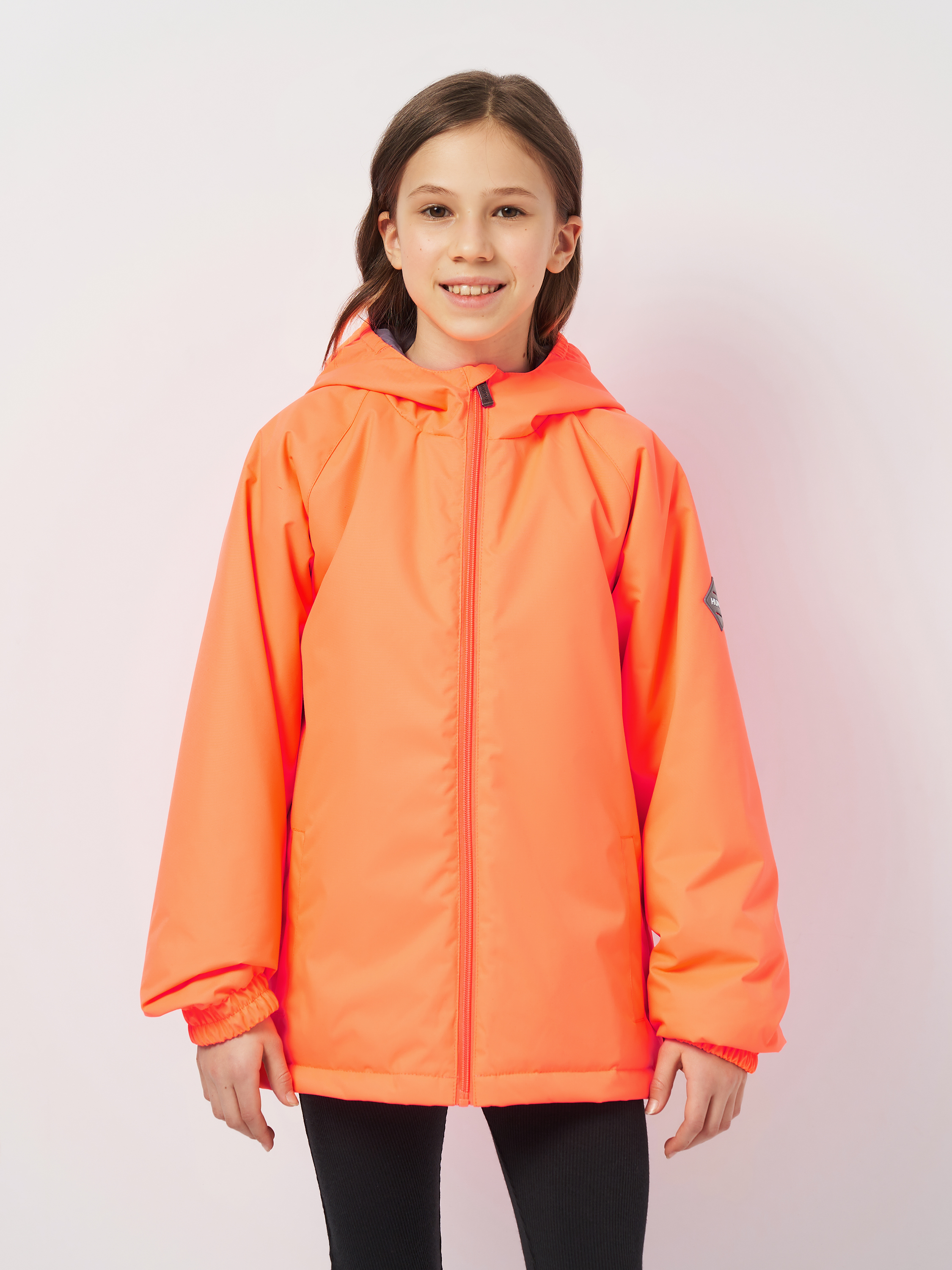 Акция на Дитяча довга демісезонна куртка для дівчинки Huppa Alexis 18160010-00049 128 см Неон коралова от Rozetka