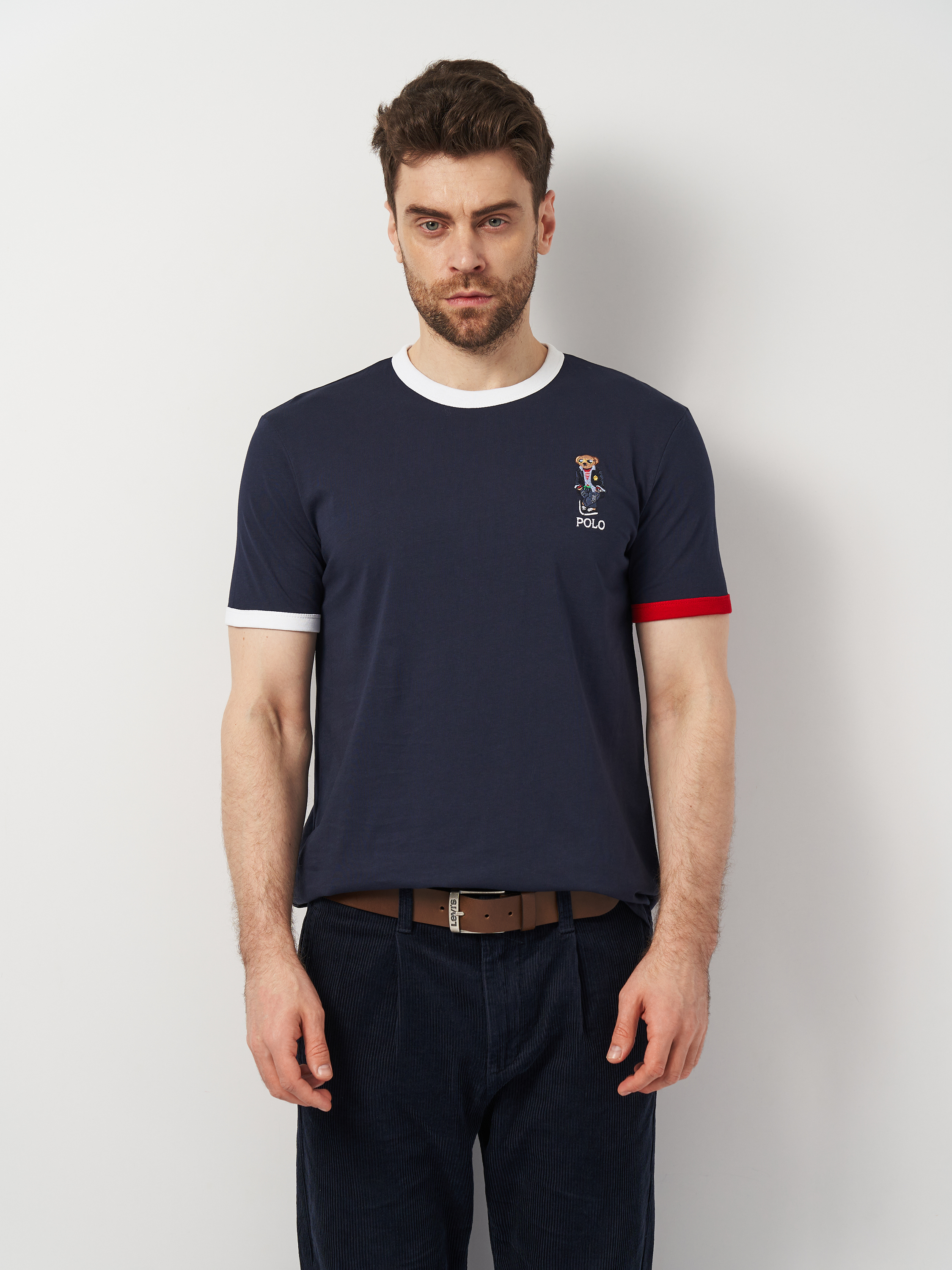 Акція на Футболка чоловіча Polo Ralph Lauren 11320.3 S (44) Темно-синя від Rozetka