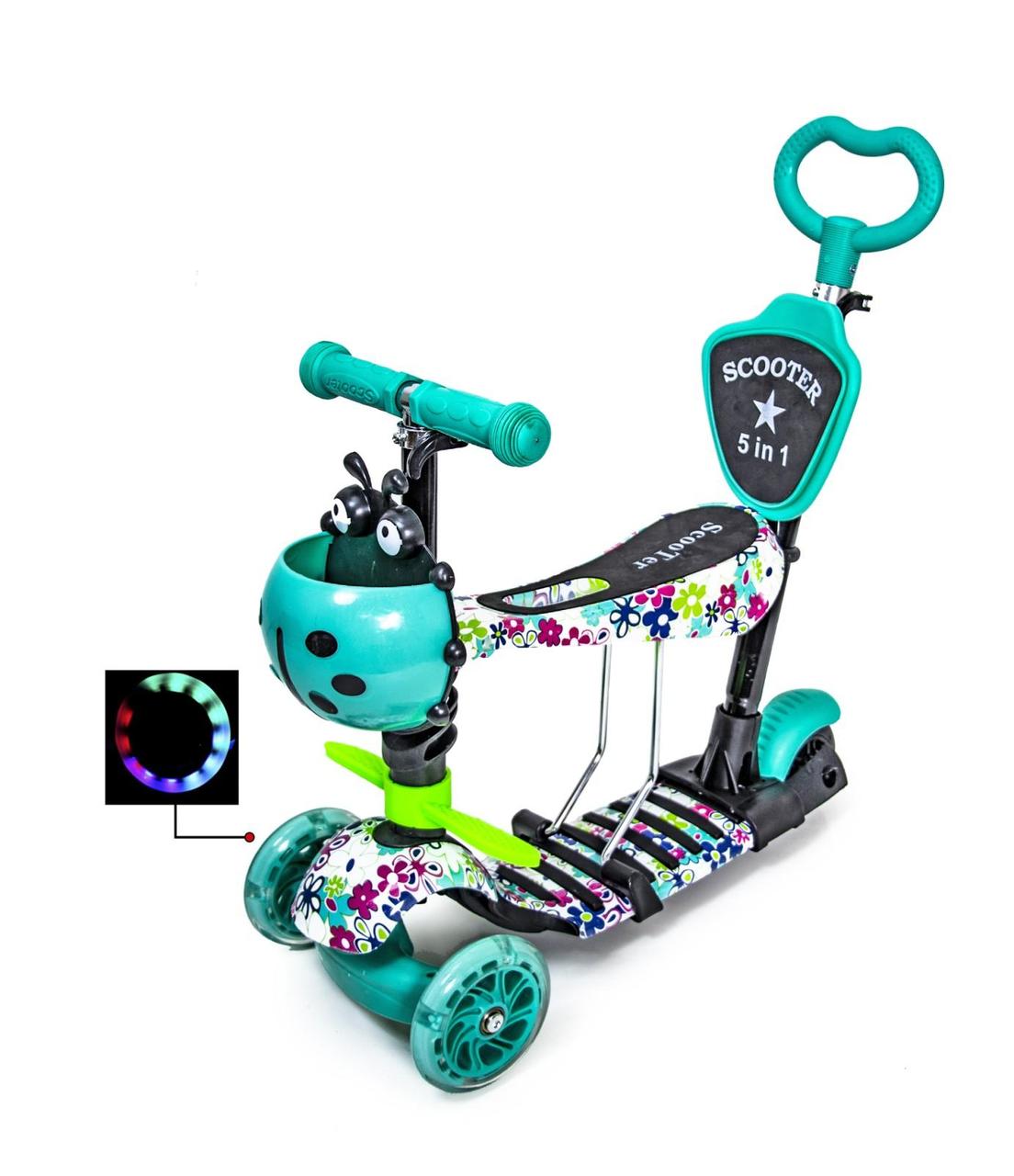 

Самокат Scooter 5in1 "Tiffany Flowers" бирюзовый 618800396