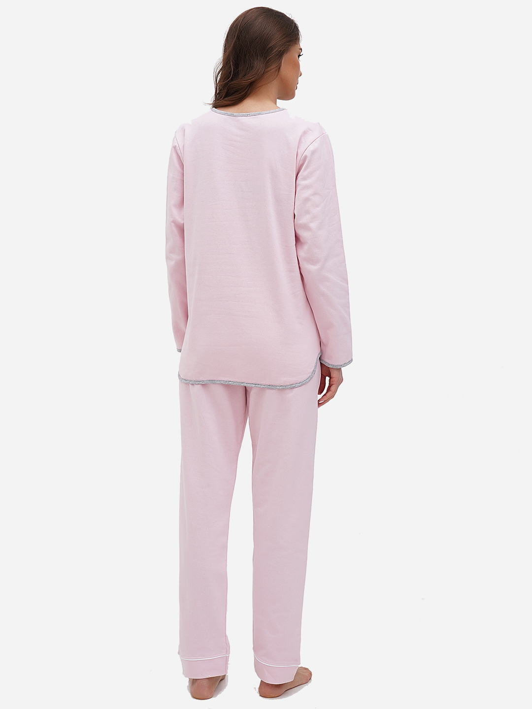 Акція на Піжама (лонгслів + штани) жіноча великих розмірів бавовняна LUCCI 010254120 50 Рожева від Rozetka