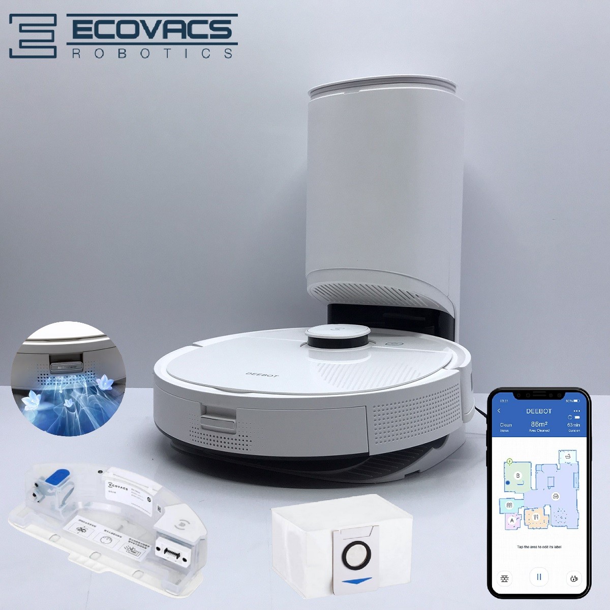 Робот – Пылесос Ecovacs Deebot Ozmo T9 Plus White (DT) – фото, отзывы,  характеристики в интернет-магазине ROZETKA от продавца: ГиперТех | Купить в  Украине: Киеве, Харькове, Днепре, Одессе, Запорожье, Львове