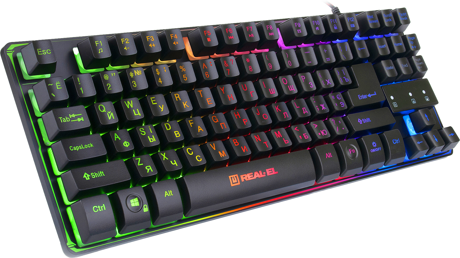 Клавиатура Real-El Gaming 8710 TKL Backlit USB (EL123100030