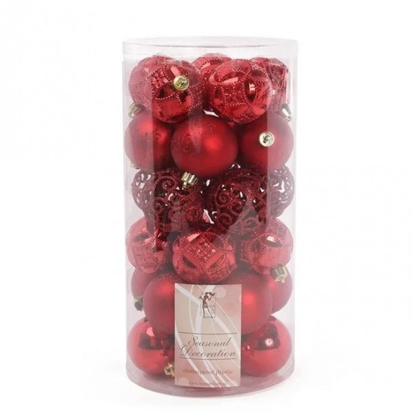 

Набор пластиковых новогодних шаров Flora 30 шт. D-6 см 12073 (BAM03140)