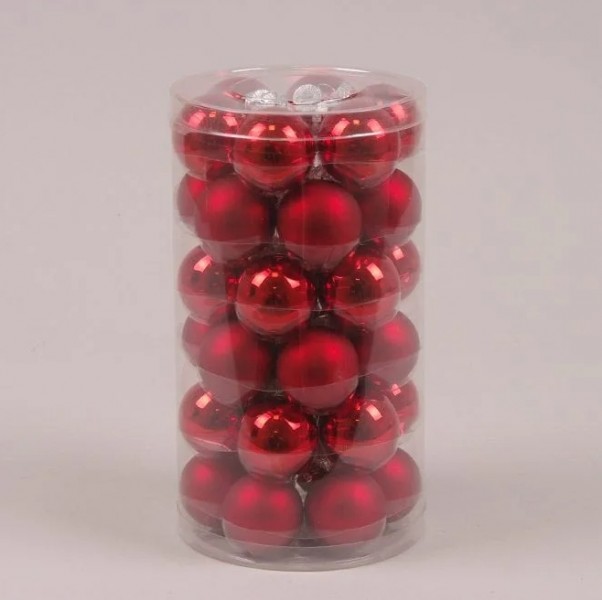 

Шарики стеклянные Flora 3,8 см. красные (36 шт.) 44341 (BAM03071)