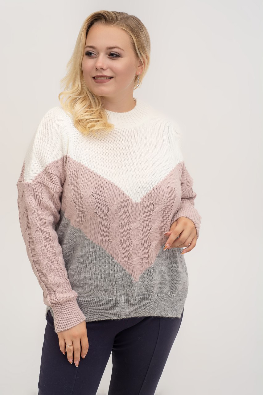 

Fashions • Свитер Лорейн Fashions 44-50 пудра (№130-нс)