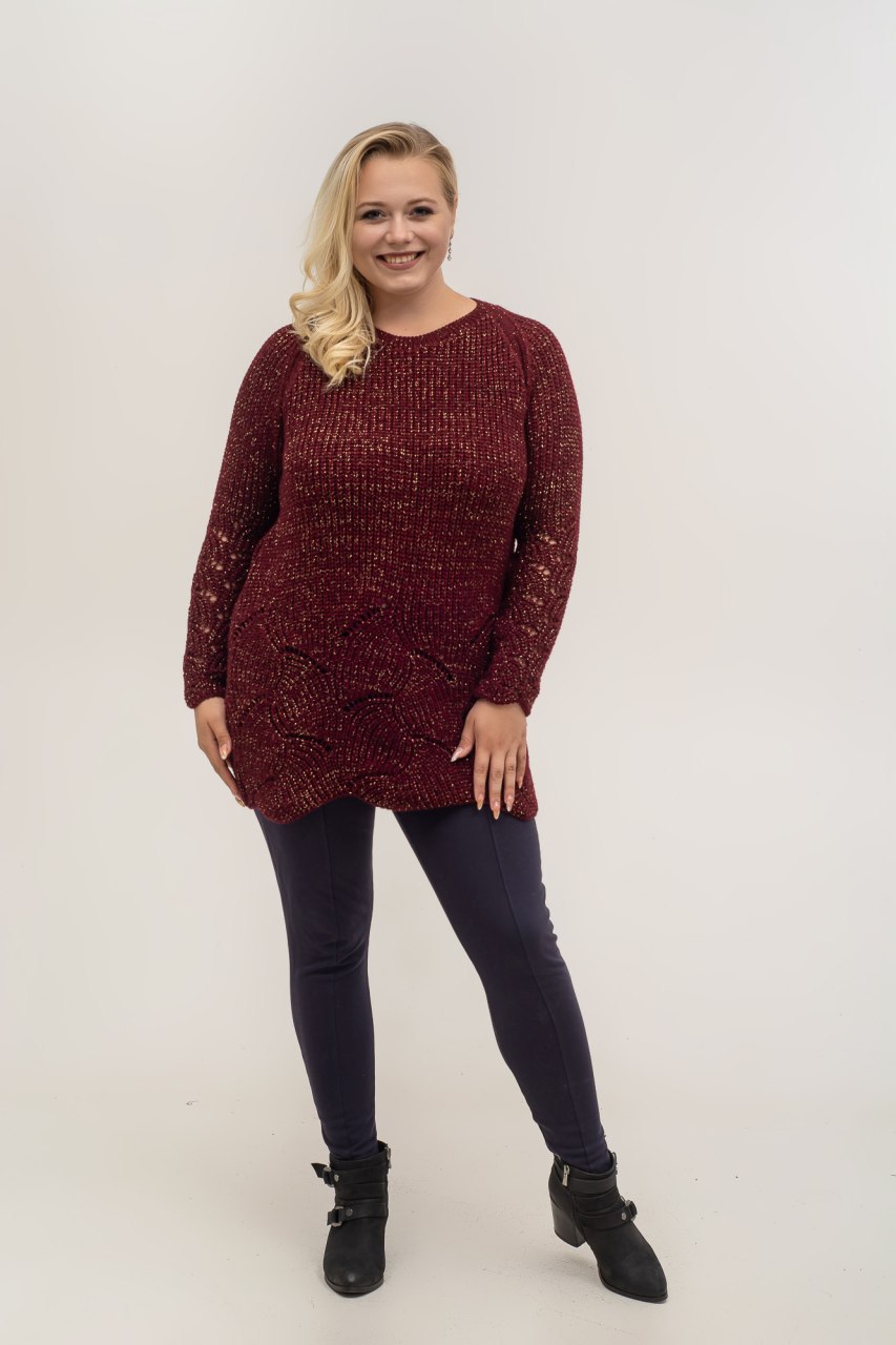 

Fashions • Вязаная туника Клэр Fashions 52 марсала (№129-нс)