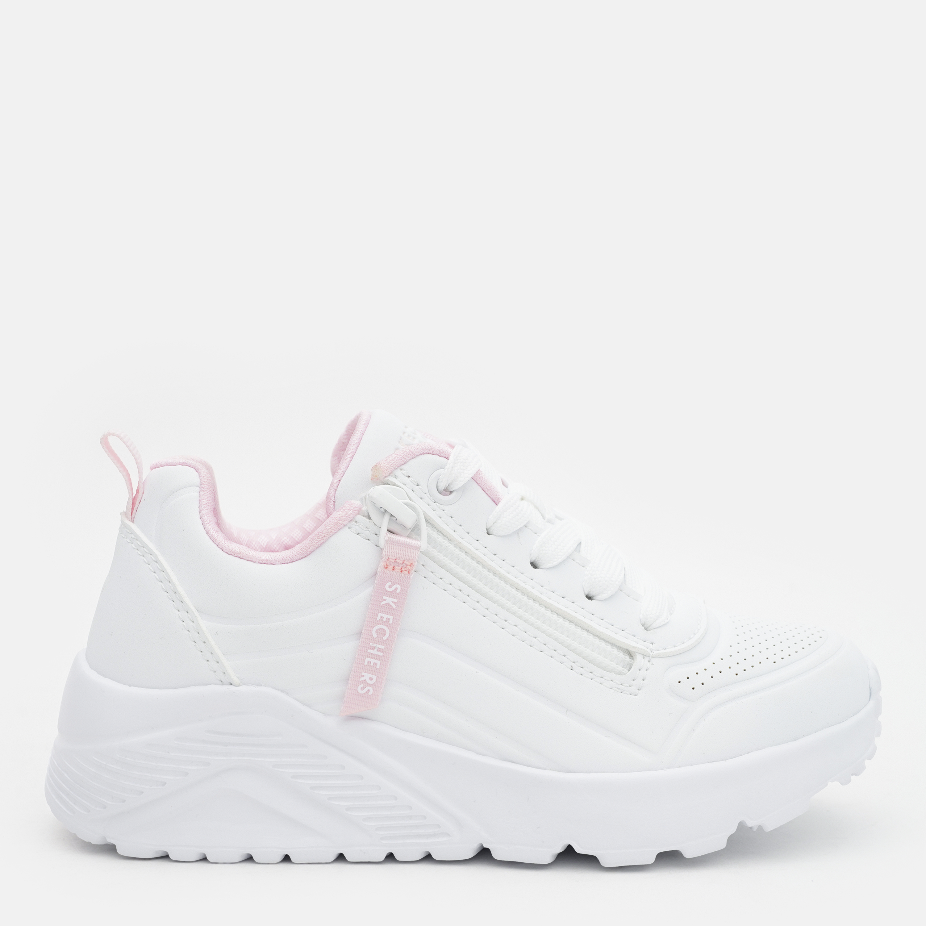 Акція на Дитячі кросівки для дівчинки Skechers Uno Lite - Easy Zip 310387L WHT 32 Білі від Rozetka