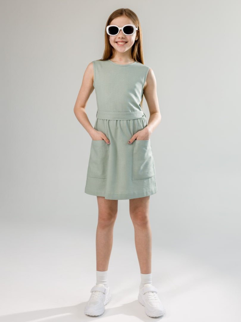 Акція на Дитяча літня сукня для дівчинки NEWGEN Долі 24С21-076о 116 см Оливкова від Rozetka