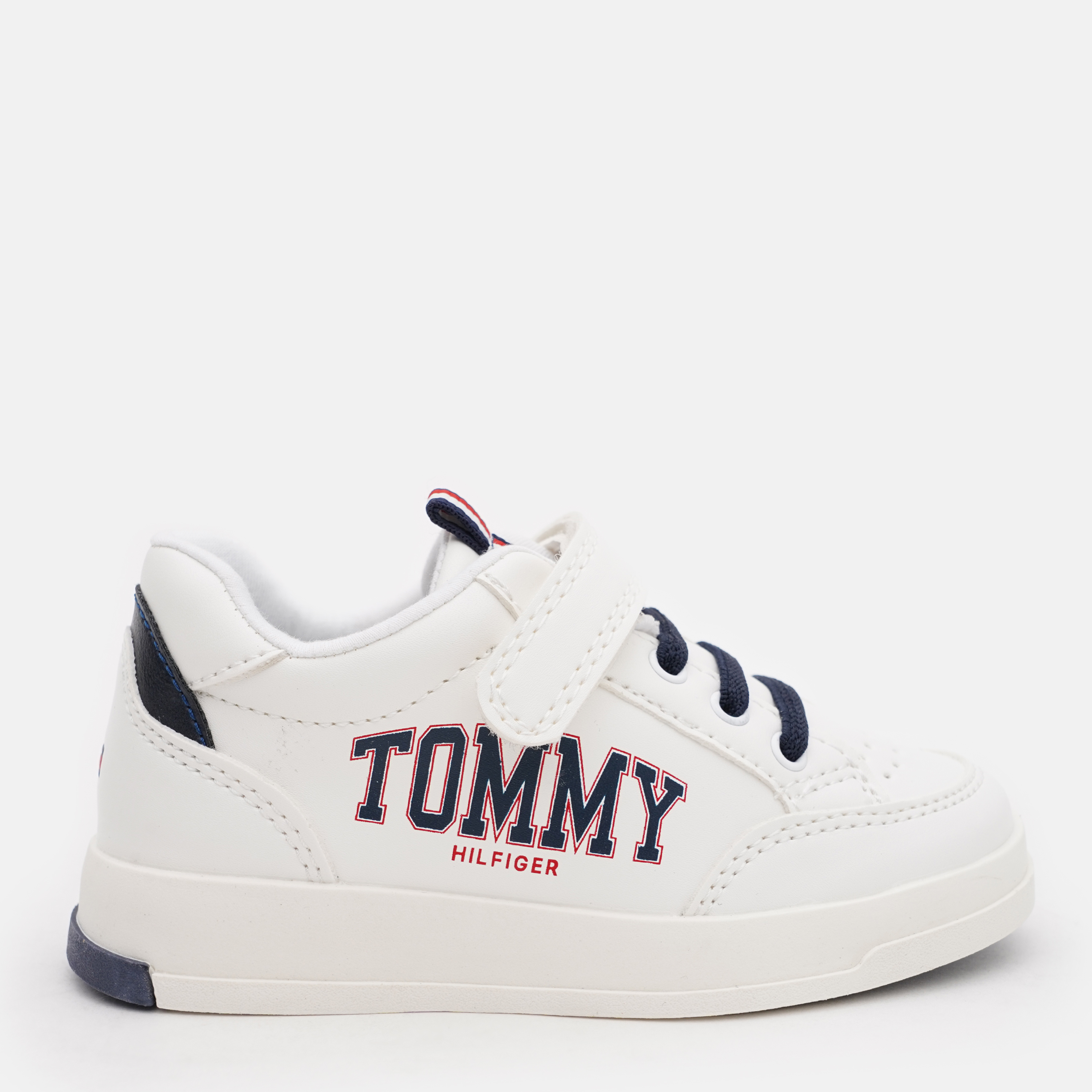 Акция на Дитячі кросівки для хлопчика Tommy Hilfiger Velcro T1B4-32218-1384X336 28 Білий/Синій от Rozetka