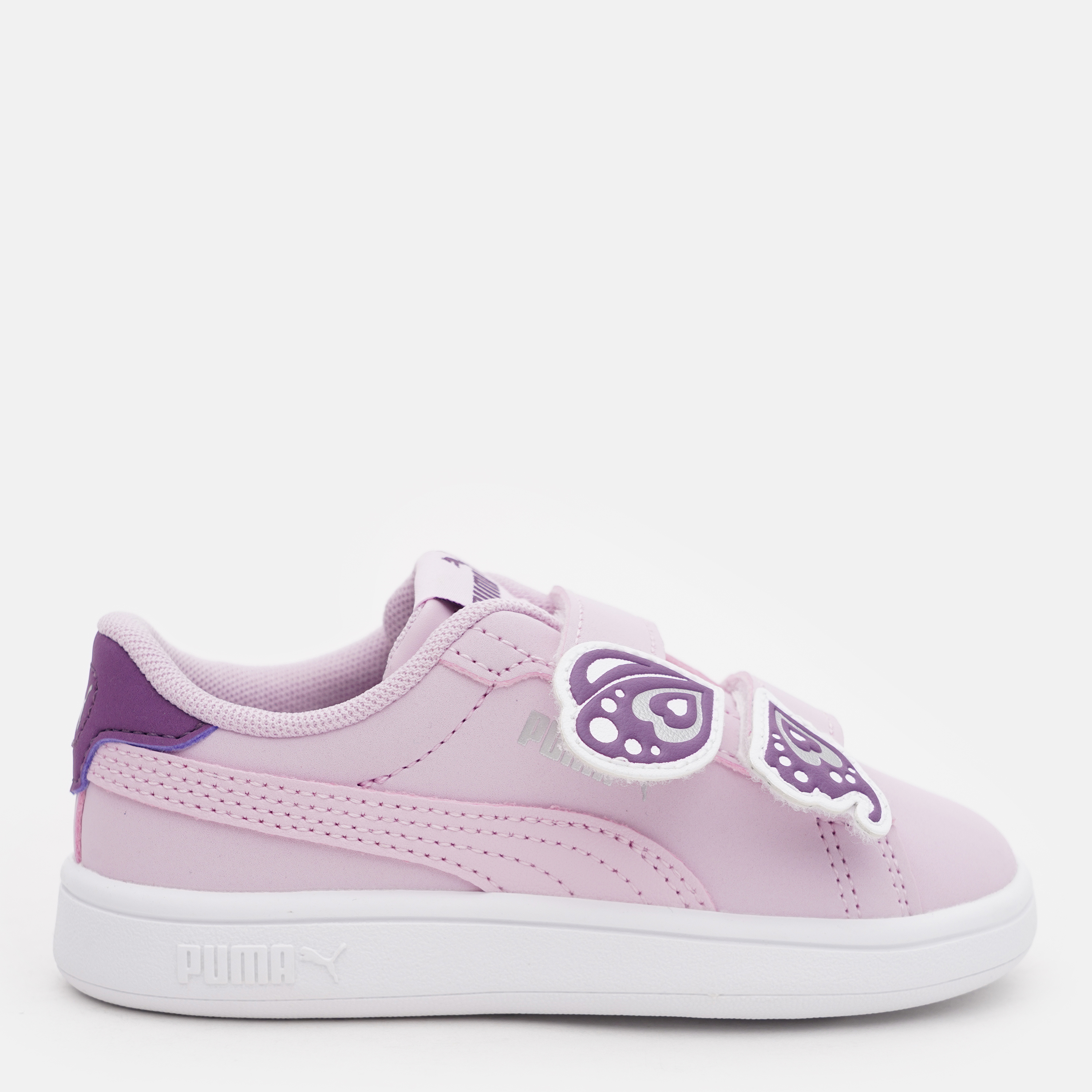 Акція на Дитячі кеди для дівчинки Puma Smash 3.0 Bfly V 39480403 24 Grape Mist-Crushed Berry-Puma White від Rozetka