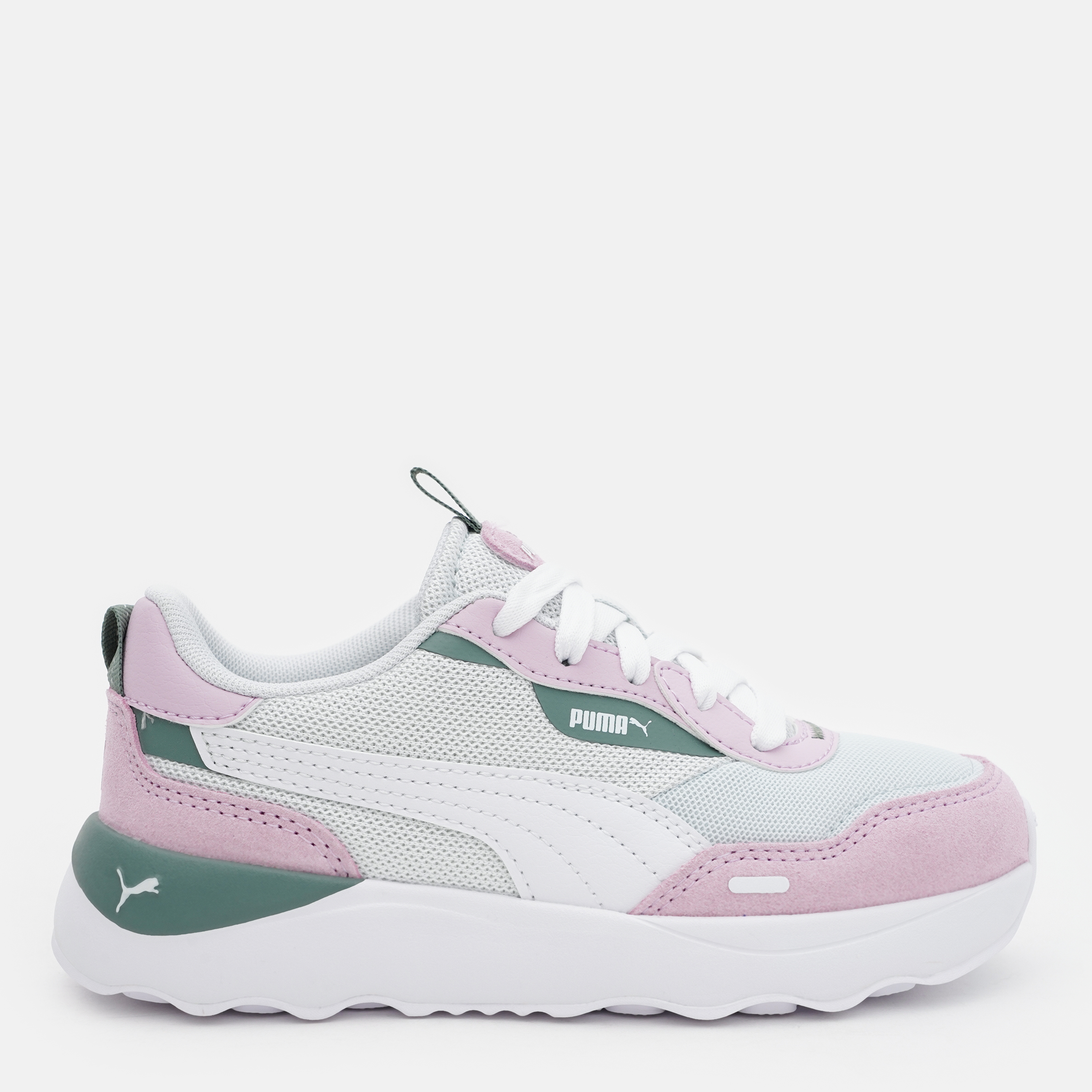 Акція на Дитячі кросівки для дівчинки Puma Runtamed Platform 39393904 32 Dewdrop-Puma White-Grape Mist-Eucalyptus від Rozetka