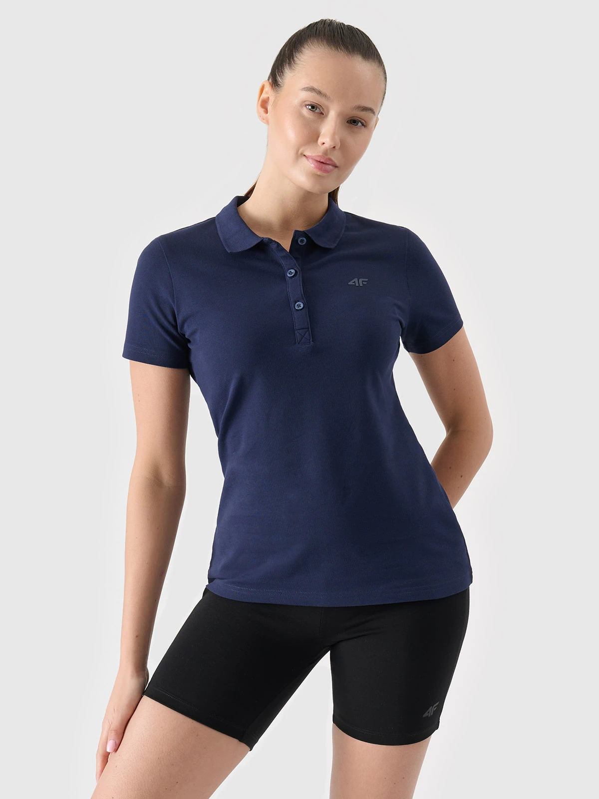 Акція на Футболка бавовняна жіноча 4F Polo Shirt F132 4FWSS24TPTSF132-31S XS Чорна від Rozetka