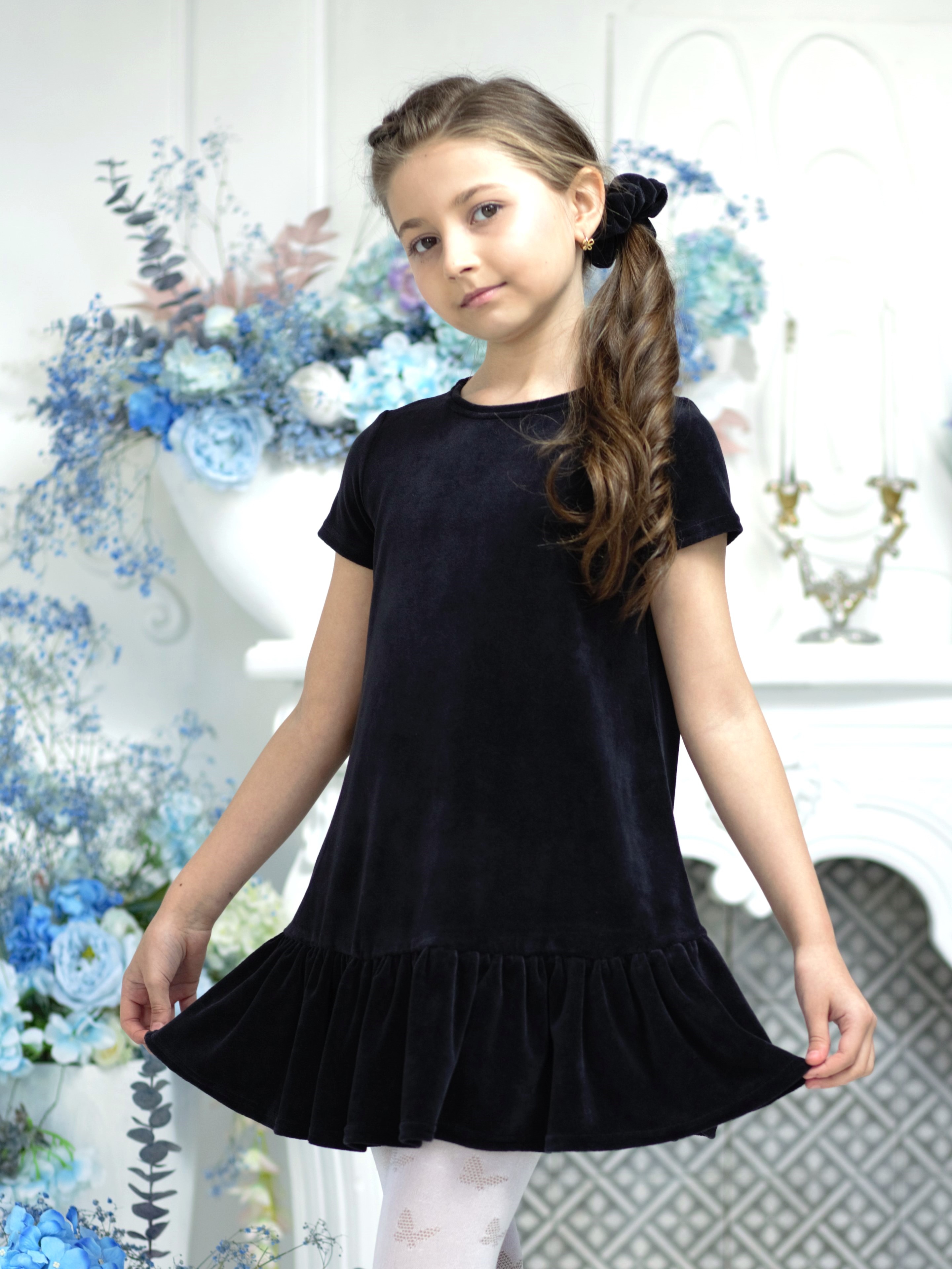 Акція на Дитяча літня сукня для дівчинки Ластівка 24_2042 134 см Чорна від Rozetka