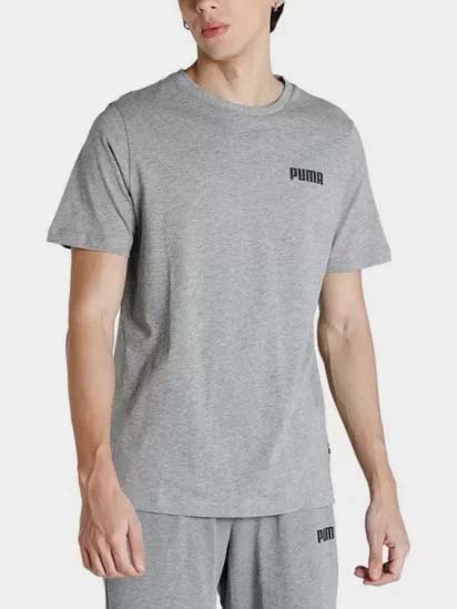 Акція на Футболка бавовняна довга чоловіча Puma ESS Small PUMA Tee M 84722503 XS Medium Gray Heather від Rozetka