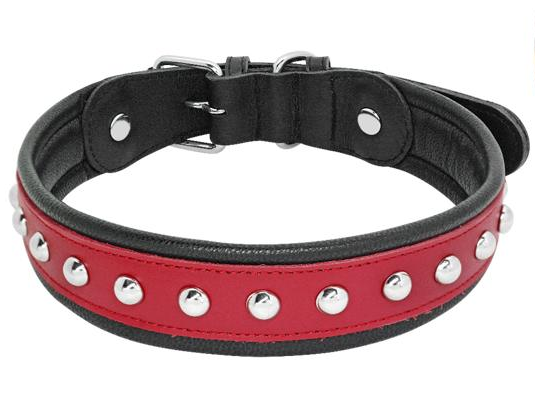 

Кожаный ошейник для собаки (ld099) Lockdog S (16-29 см) Черно-красный 000139359