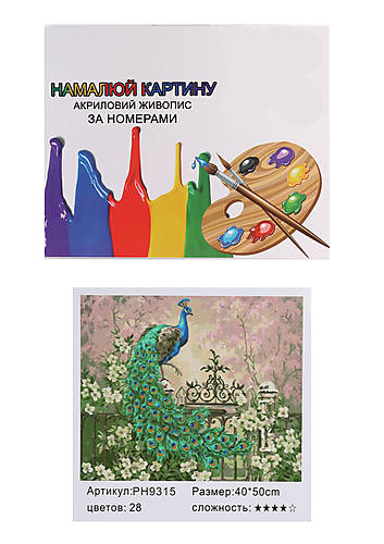

Картина по номерам "Павлин" 40*50см Shinerichy Ind (9315)