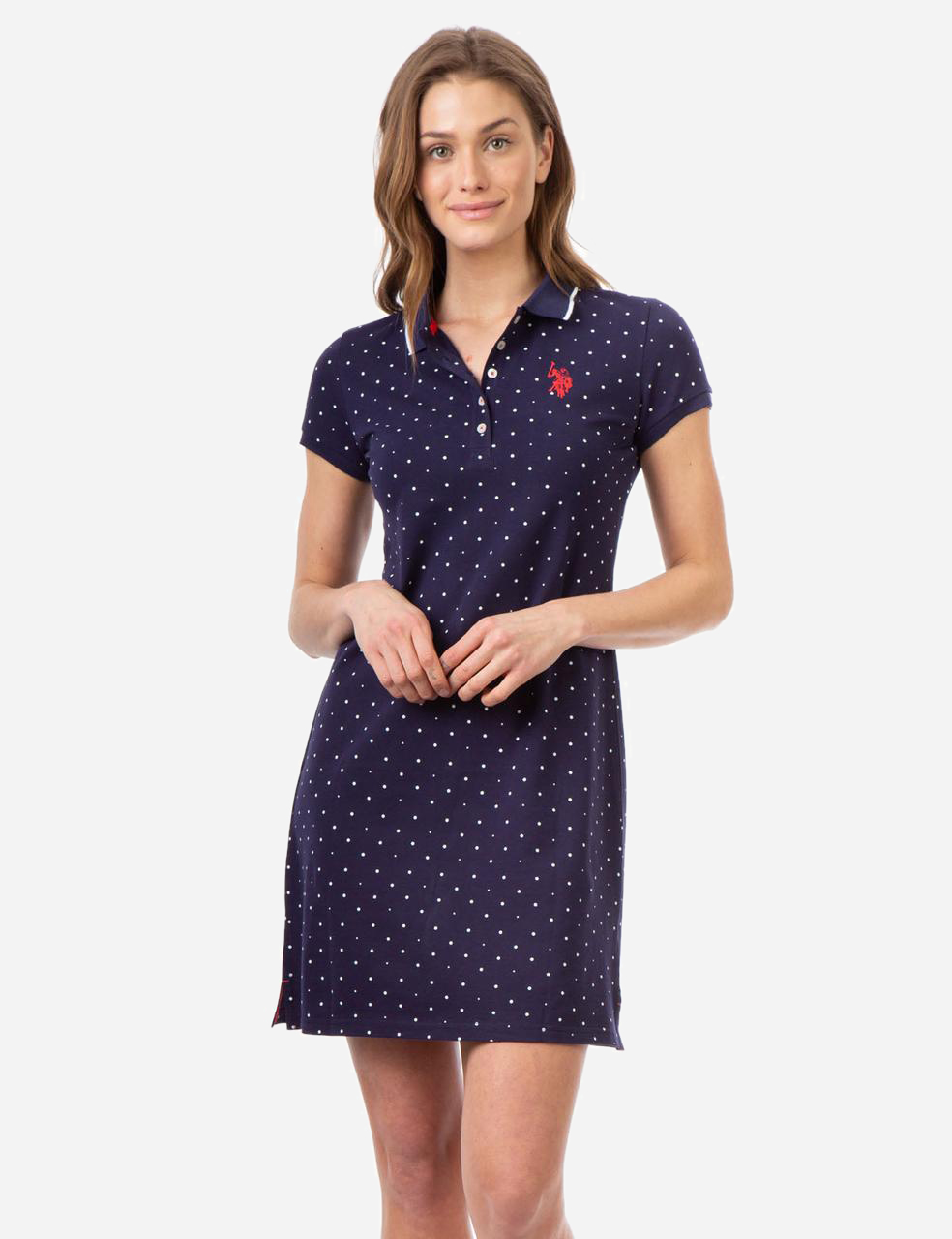 Акція на Плаття-футболка міні літнє жіноче U.S. Polo Assn 214981-ZH00A(EVENING BLUE) S Синє від Rozetka