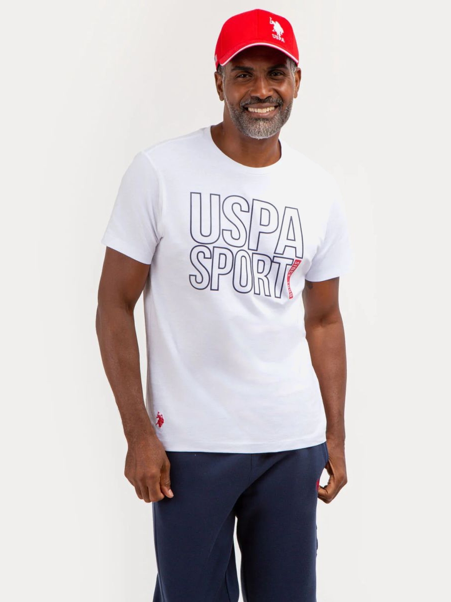 Акція на Футболка бавовняна чоловіча U.S. Polo Assn 227427694 XL Біла від Rozetka