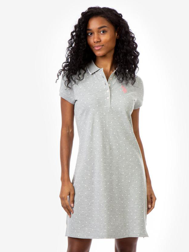 Акція на Сукня-футболка коротка літня жіноча U.S. Polo Assn 331281-ZH00A L Сіра від Rozetka