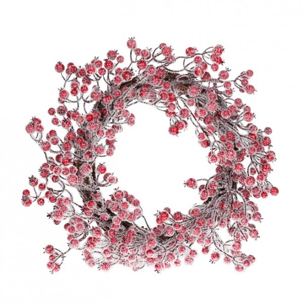 

Венок новогодний Flora из красных ягод 50 см 11684 (BAM03437)