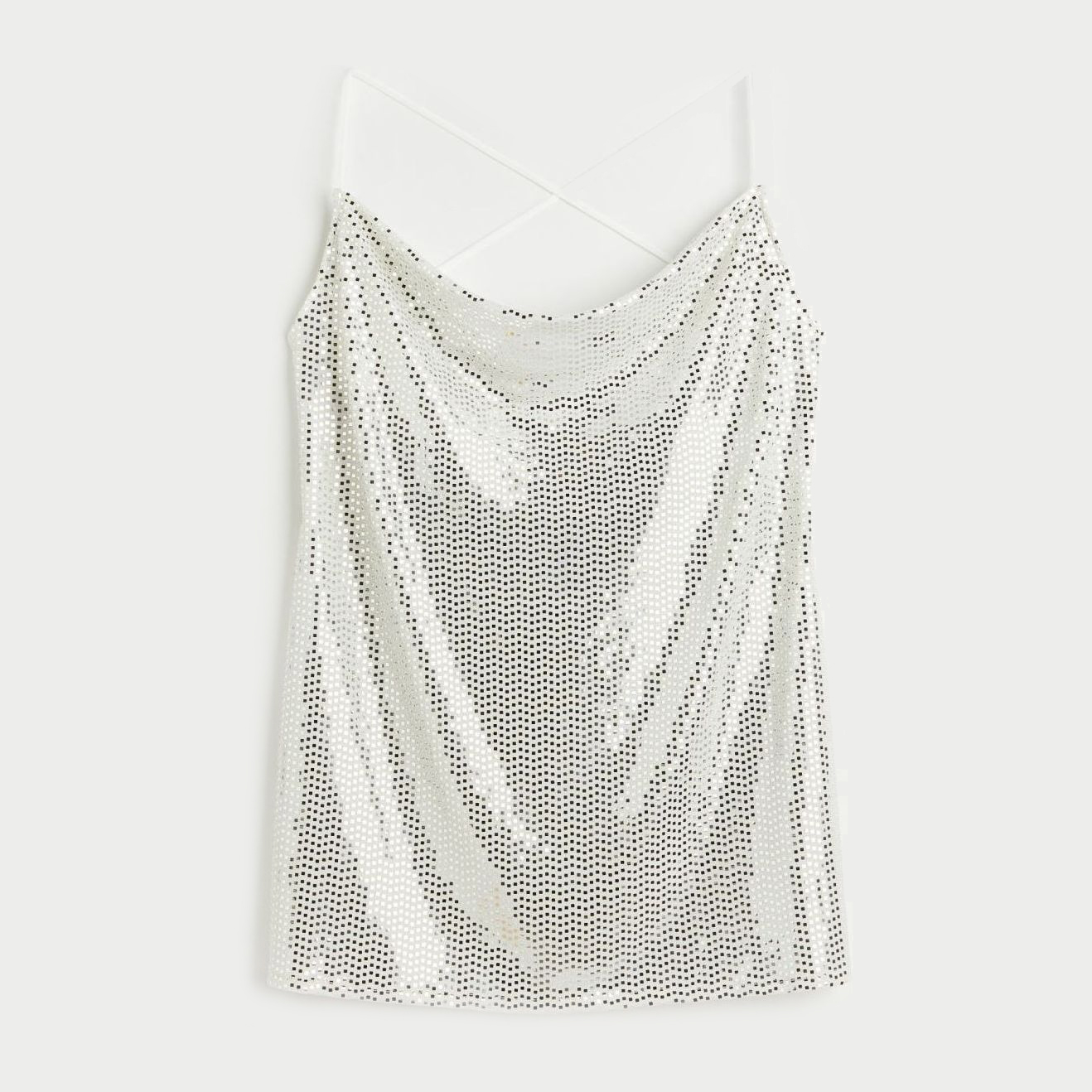 Акція на Плаття вечірнє коротке літнє жіноче H&M A2304-1048141_біло-сріблясте XL Біле зі сріблястим від Rozetka