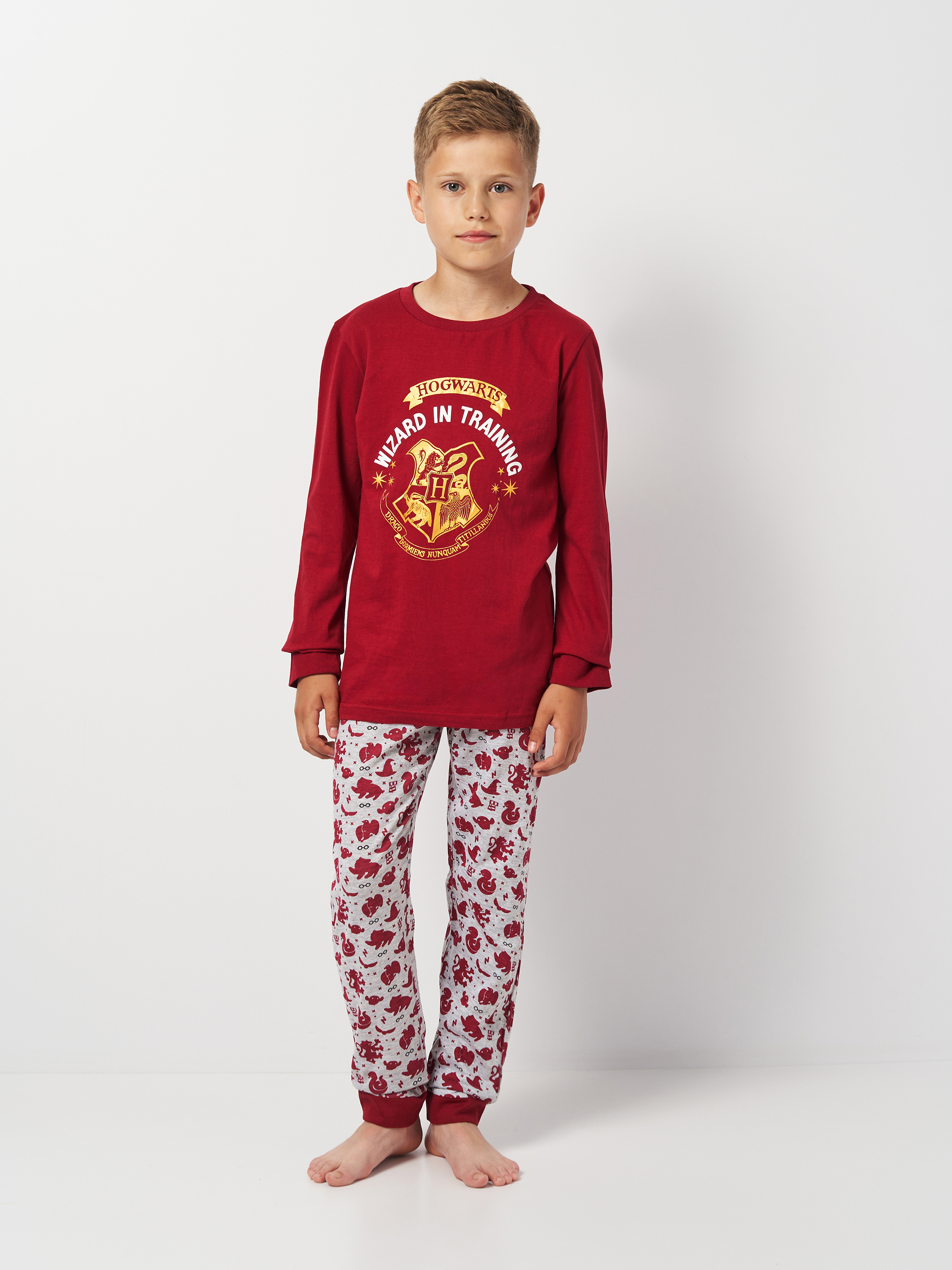 Акція на Дитяча піжама для хлопчика Disney Harry Potter 2900000397 128 см Темно-червона від Rozetka