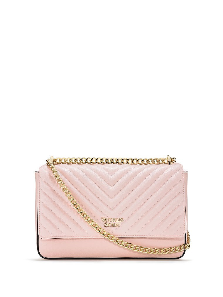 Victoria's Secret Chevron Quilt Small Bond Street Shoulder Bag -  Fuchsia/Gold – Beautyspot