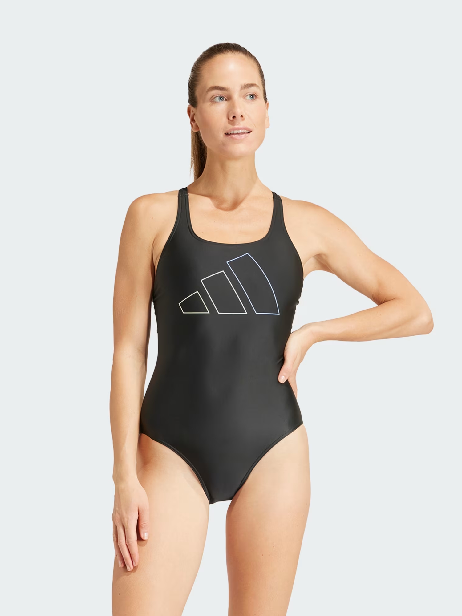 Акція на Купальник суцільний жіночий Adidas Big Bars Suit IQ3982 34 Чорний від Rozetka