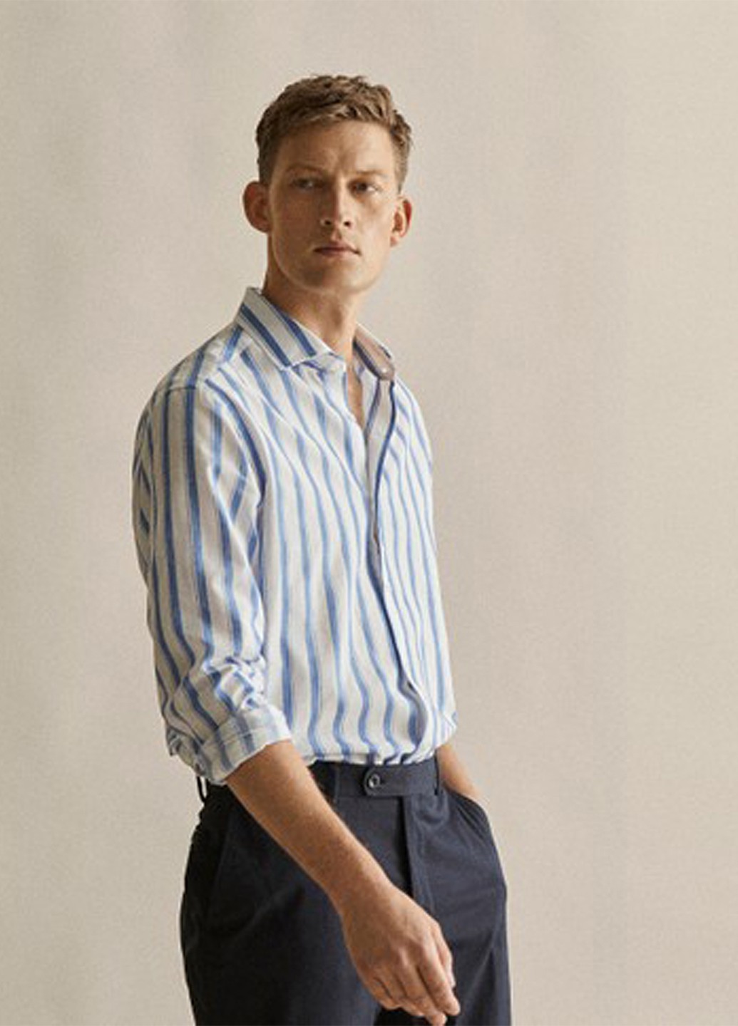 

Рубашка Massimo Dutti 120 S бело - синий 07200133097420
