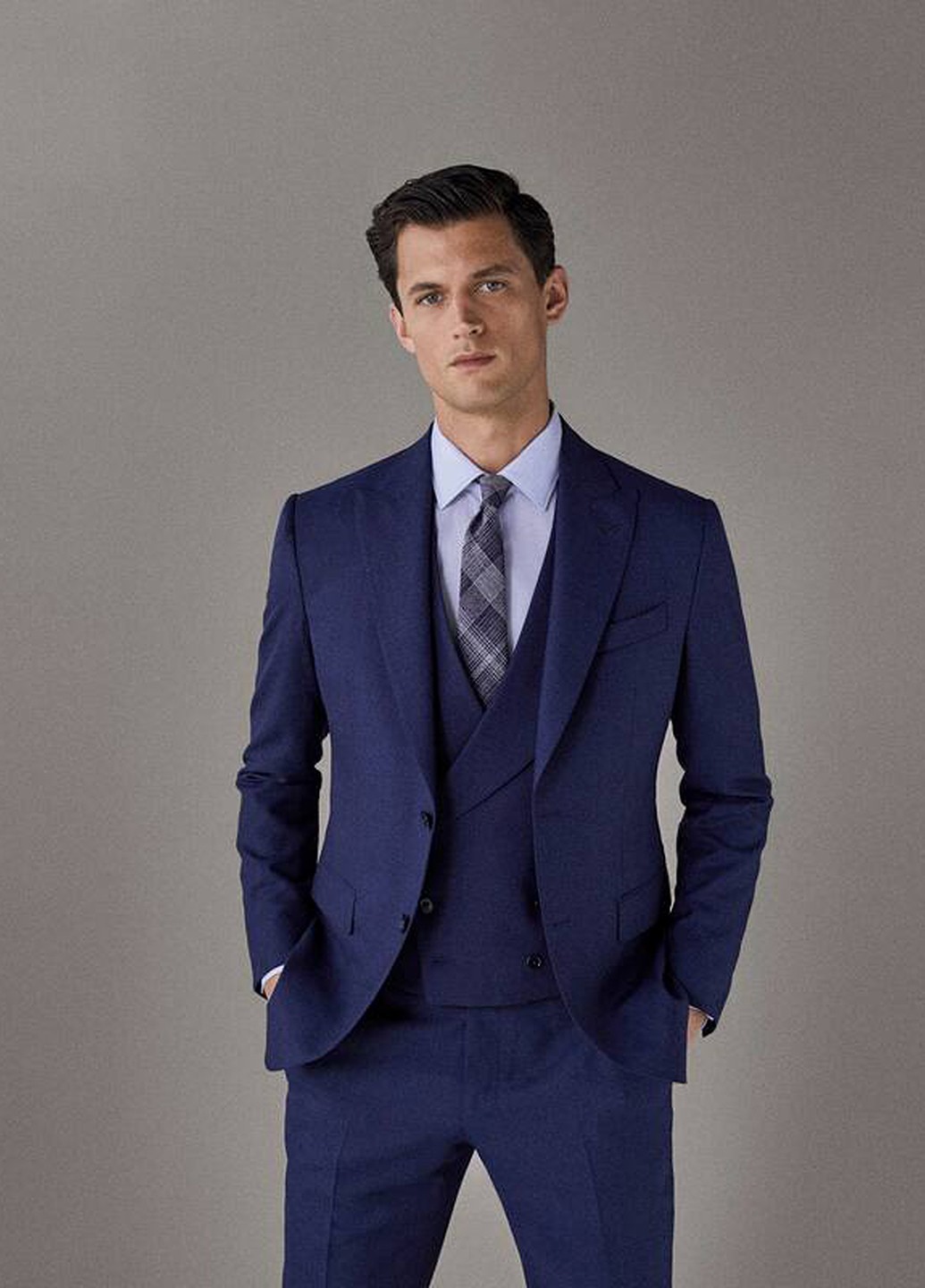 

Пиджак Massimo Dutti 616 48 темно - синий 07202083150400
