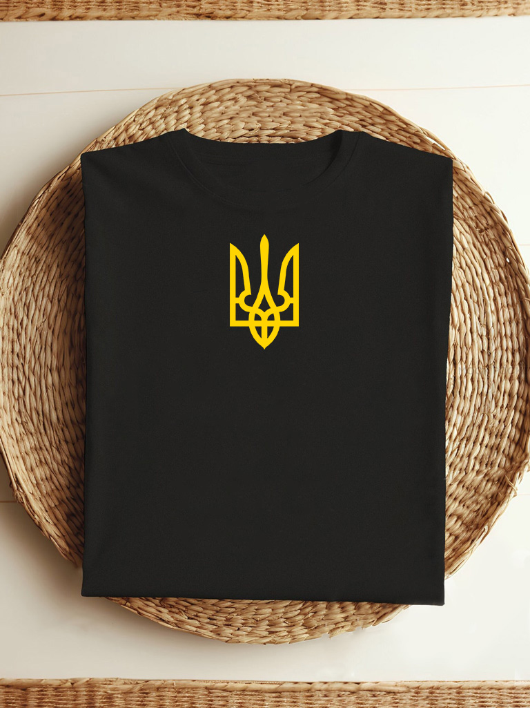 Акція на Футболка бавовняна жіноча Love&Live Golden Coat of Arms LLP04784 XL Чорна від Rozetka