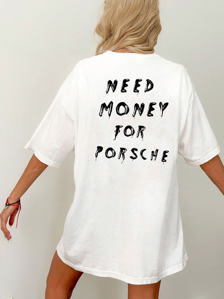 Акція на Плаття-футболка коротке літнє жіноче Love&Live Need money for Porsche (back) LLP04824 M-L Біле від Rozetka