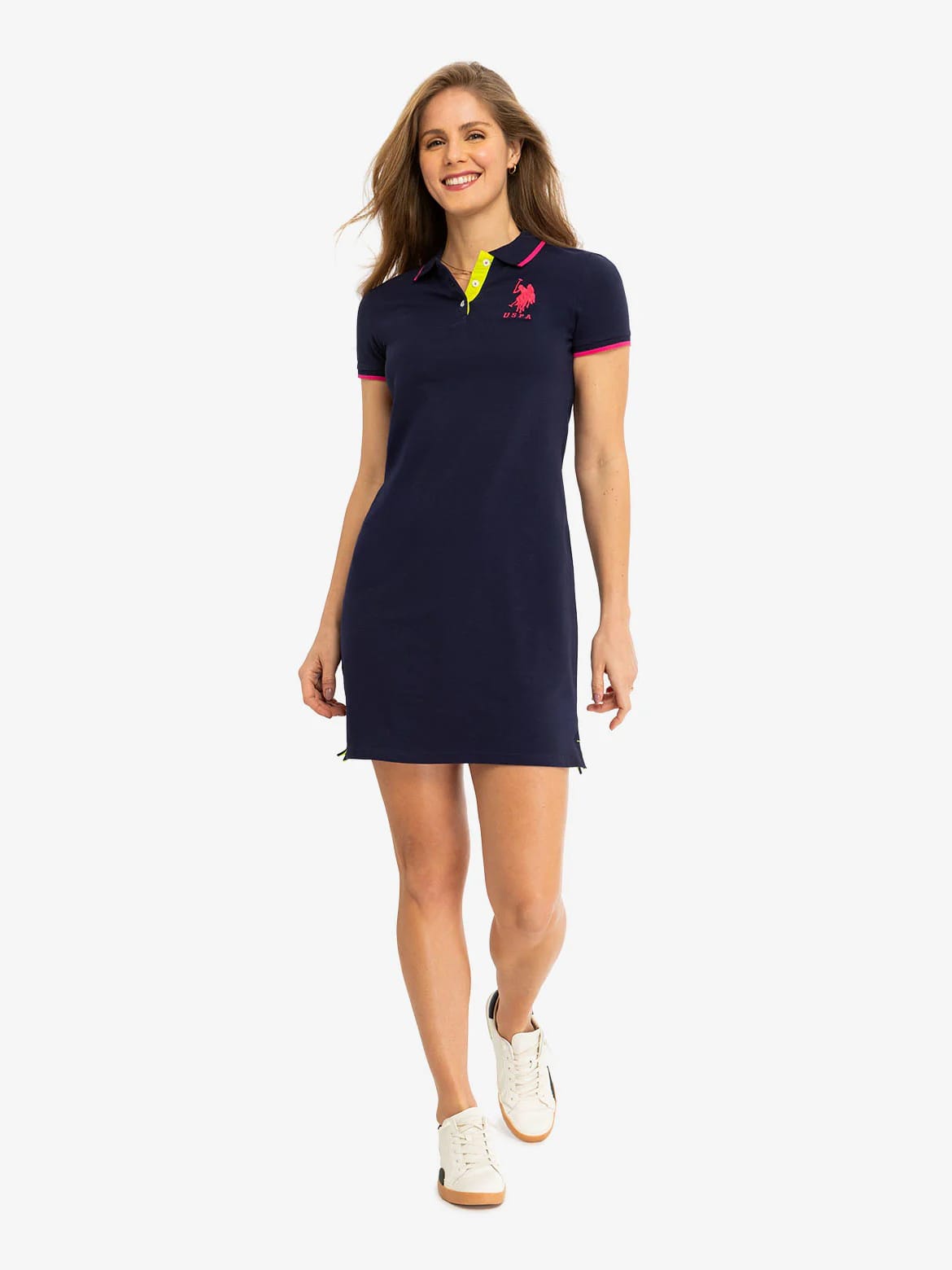 Акція на Сукня-футболка коротка літня жіноча U.S.Polo Assn 215928-ZH00A(EVENING BLUE) XL Синя від Rozetka