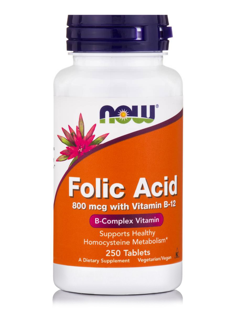 

Витамины NOW Folic Acid 800 mcg with Vitamin B-12 Tablets 250 таблеток (4384301156)