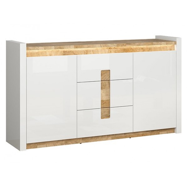 

Комод KOM2D3S в гостиную, в спальню из ДСП + МДФ Alameda BRW (Black Red White) Польша