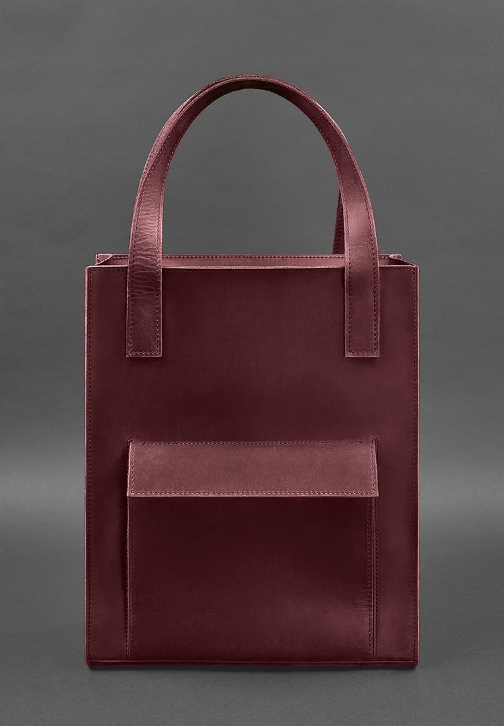 

Кожаная женская сумка BlankNote шоппер Бэтси с карманом Бордовая (BN-BAG-10-1-vin-kr)