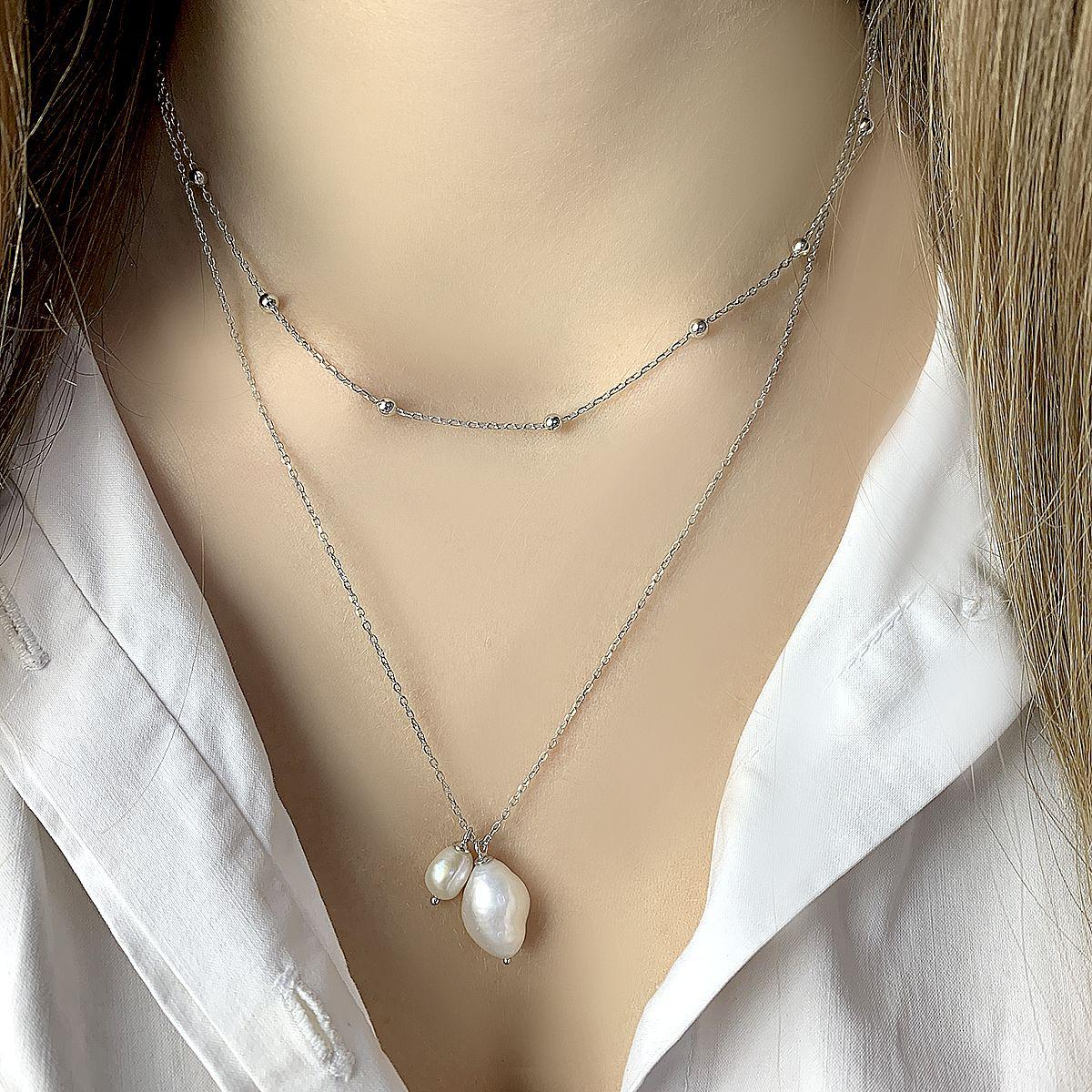 

Серебряное колье SilverAlex с натуральным жемчугом барочным 21.147ct 450 размер