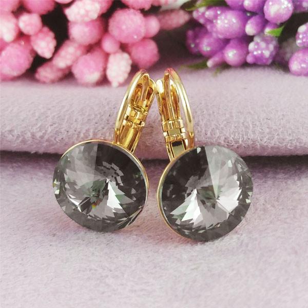 

Серьги SWAROVSKI Серебряная ночь медицинское золото позолота 18К французский замок А/В 7-0131