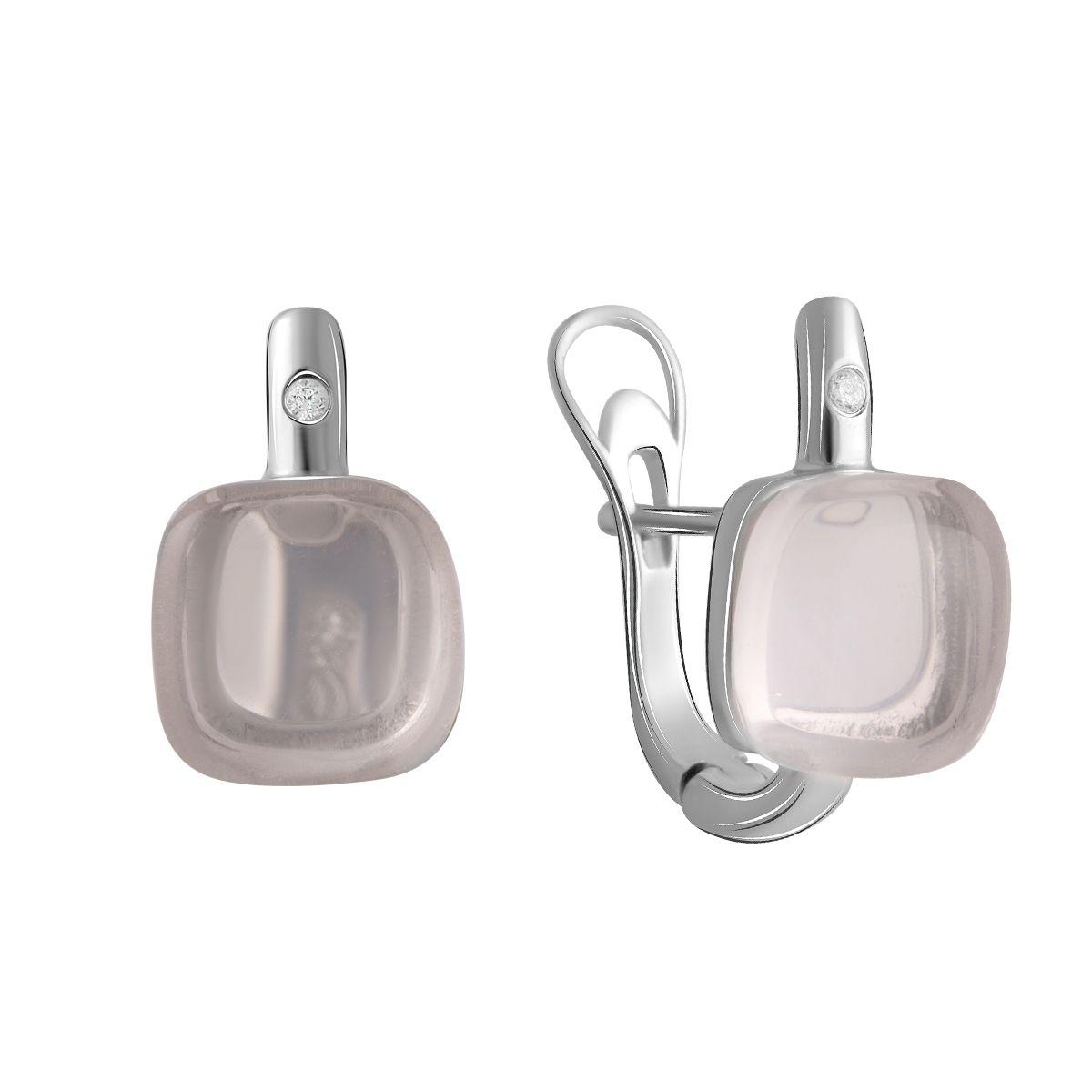 

Серебряные серьги SilverAlex с натуральным розовым кварцем