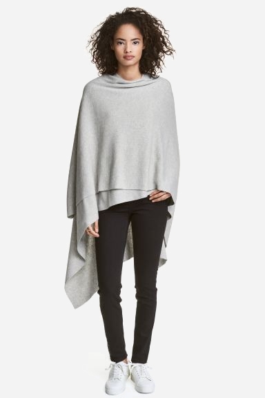 

Пончо H&M 0475623-5 S/M Светло-серое