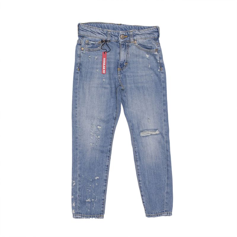 

Джинсы с прорезями PLEASE kids 128 см Синий 2F06