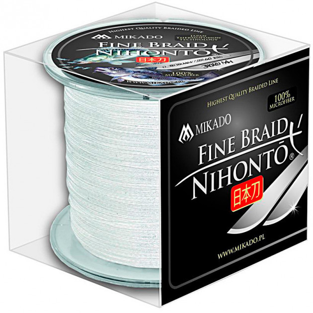 

Шнур рыболовный Mikado Nihonto Fine Braid 300 м 0.18 мм 14.40 кг White