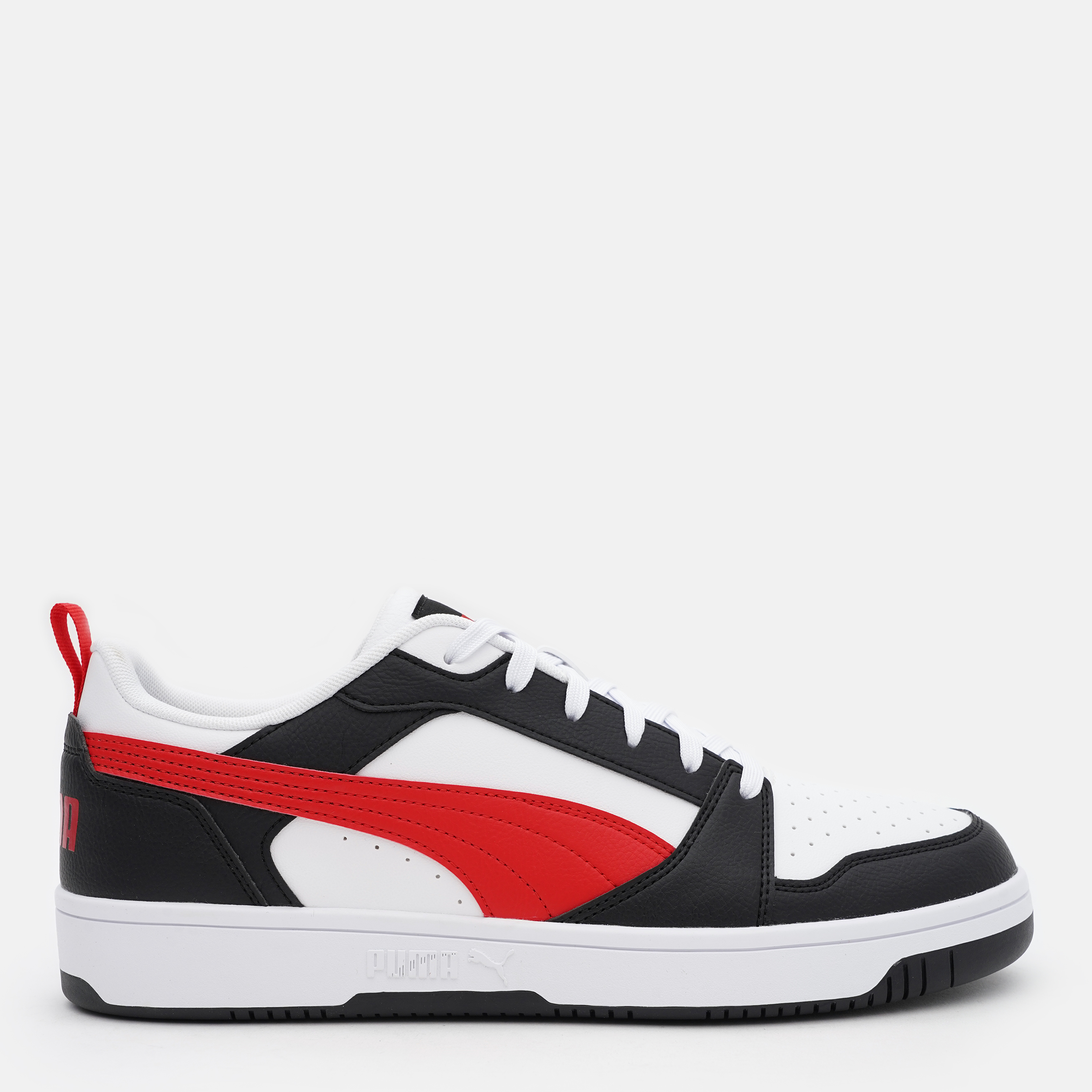 Акція на Чоловічі кеди низькі Puma Rebound V6 Low 39232804 44.5 (10UK) 29 см Puma White-For All Time Red-Puma Black від Rozetka