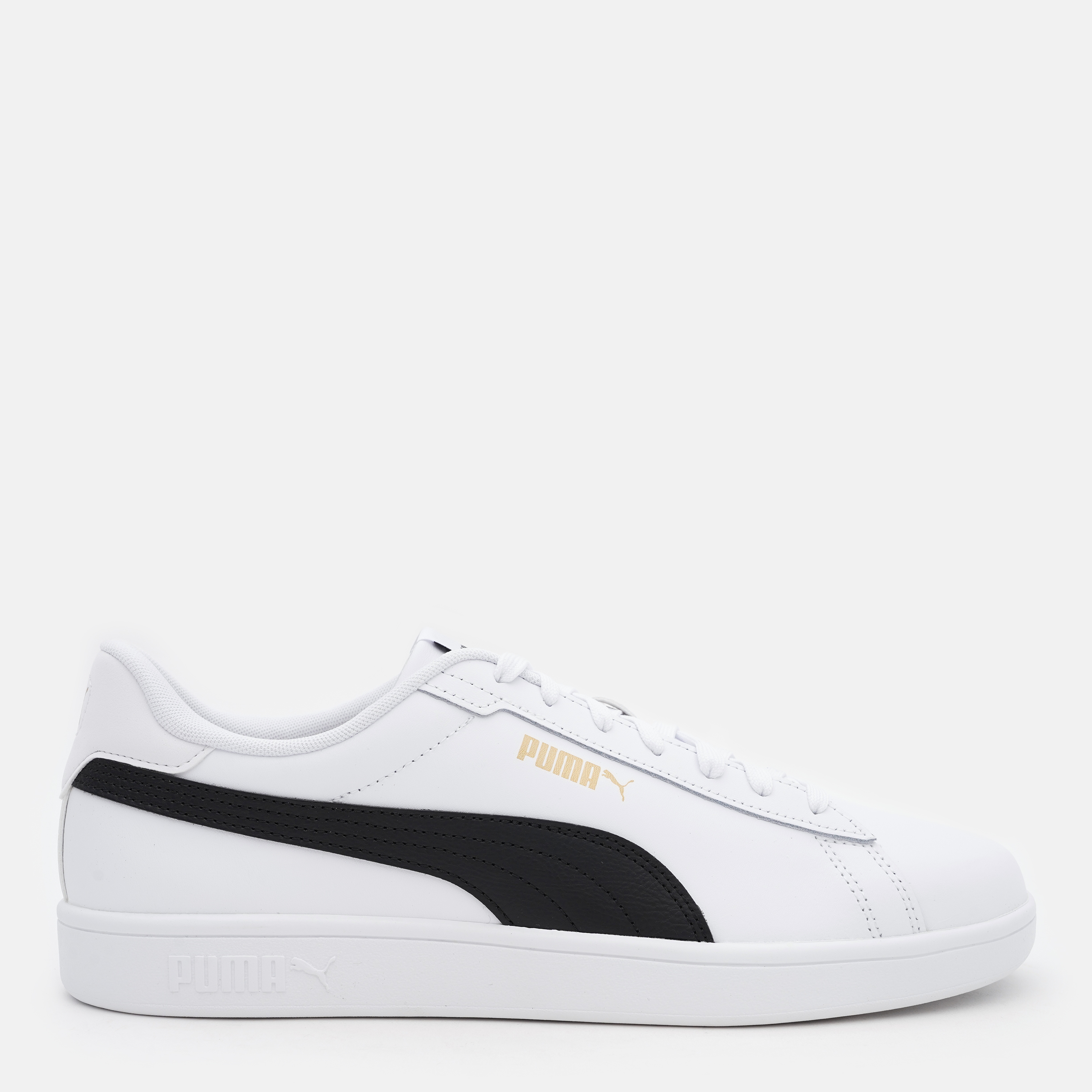 Акція на Чоловічі кеди низькі Puma Smash 3.0 L 39098711 42.5 (8.5UK) 27.5 см Puma White-Puma Black-Puma Gold від Rozetka