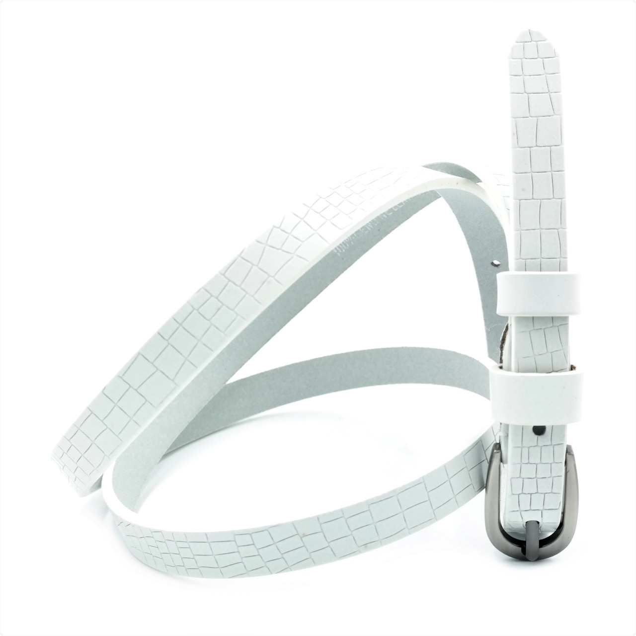 

Женский кожаный ремень Weatro 110-115х1,5 см Белый 000147628