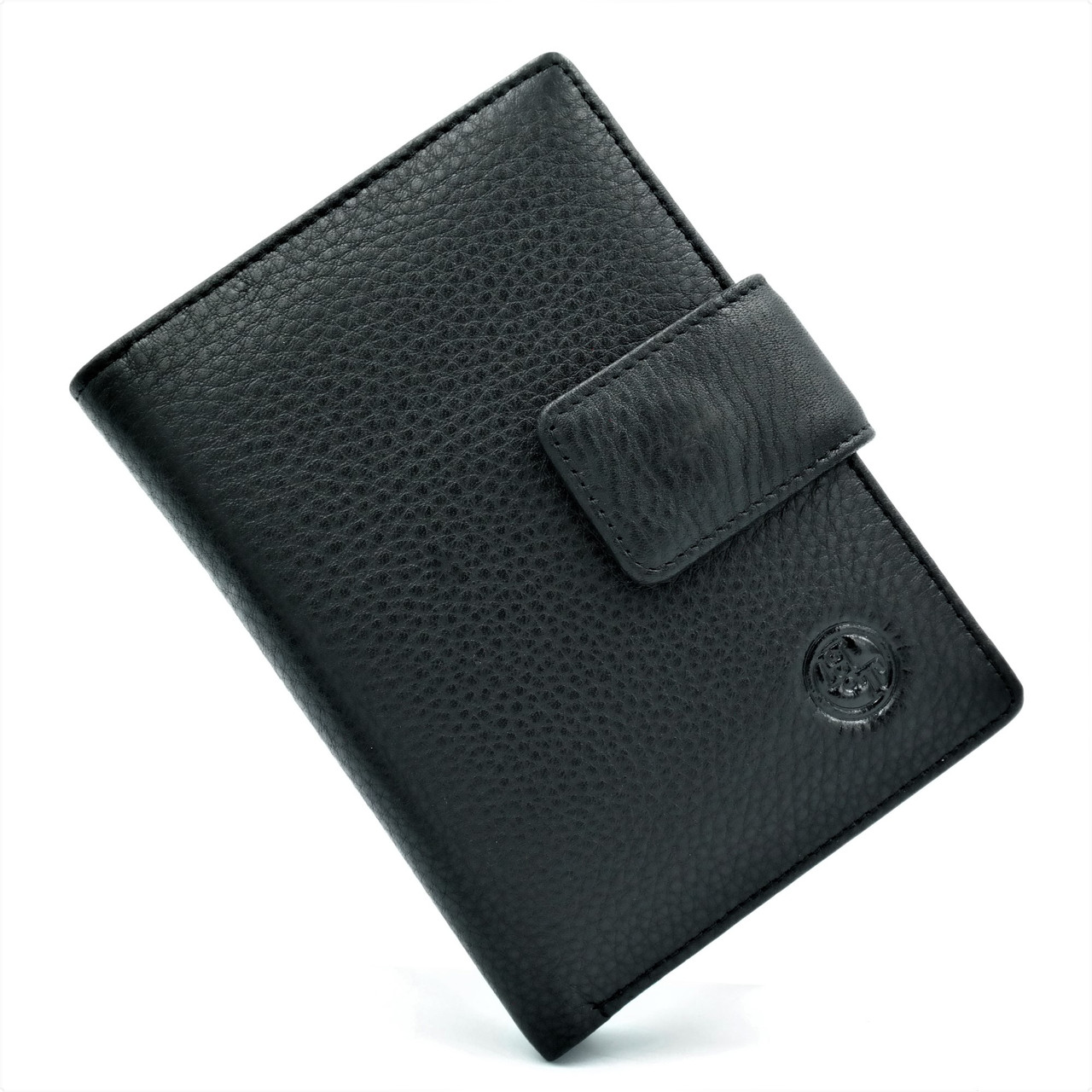 

Мужской кожаный кошелек H.T.Leather 14х10х2 см Черный 000146592