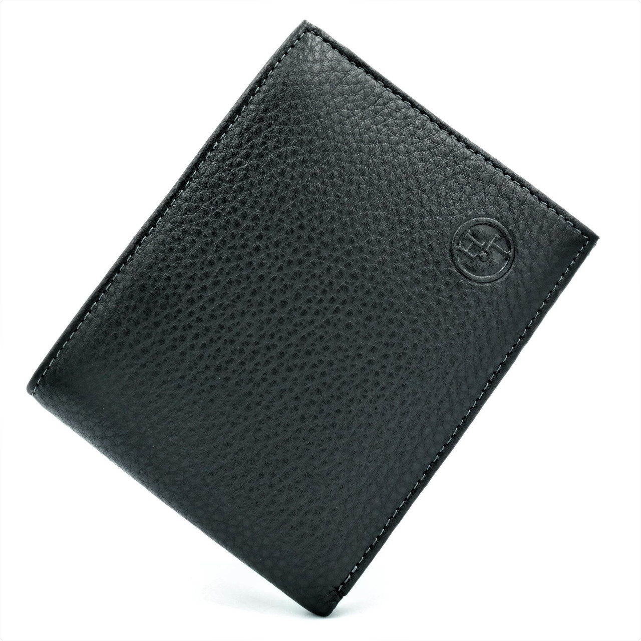 

Мужской кожаный кошелек H.T.Leather 9,5х11,5х2,5 см Черный 000146402