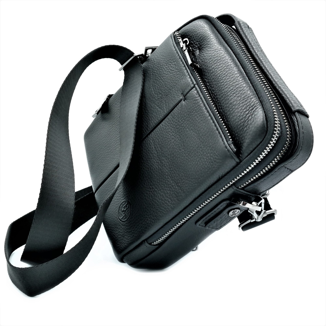 

Мужская кожаная сумка H.T.Leather 22х18х8 см Черный 000147072
